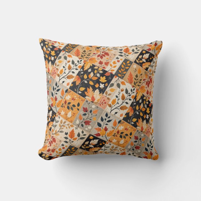 Coussin Magnifique patchwork de récolte d'automne (Recto)