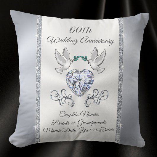 Coussin Magnifique Personnalisé 60 ans de Cadeau Mariage