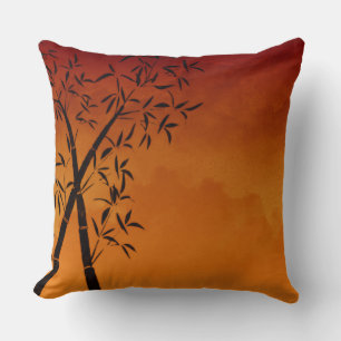 Coussin Magnifique vue sur le bambou et la montagne