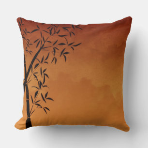 Coussin Magnifique vue sur le bambou et la montagne