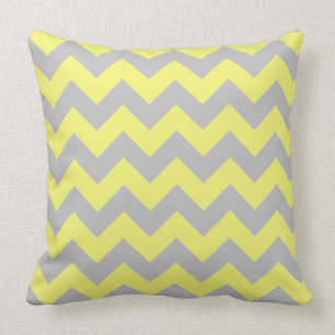 Coussin Magnifiques nuances de jaune et gris à motif chevr