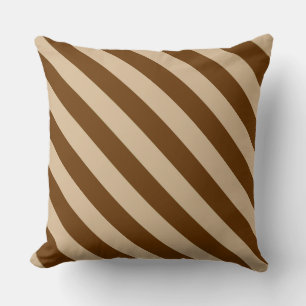 Coussin Magnifiques rayures brunes et beiges