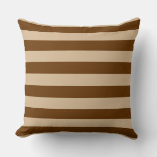 Coussin Magnifiques rayures marron et beige