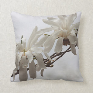 Coussin Magnolia blanche