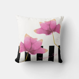 Coussin Magnolia Rosé Design Floral Moderne
