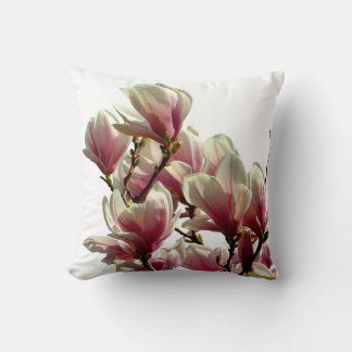 Coussin Magnolia rose en floraison - Fleur de printemps
