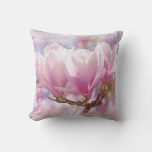 Coussin Magnolia rose-pourpre en floraison - Fleur de prin