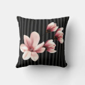 Coussin Magnolias rougis sur les traces noires (Verso)