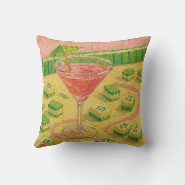 Coussin Mahjong Chic Peinture Cocktail  (Verso)