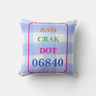 Coussin Mahjong Dot Crak Bam Blue Check ZIPCODE Personaliz