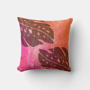 Coussin Maikai Hawaiian Monstera Feuille Tie-Dye Mélange