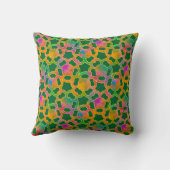 Coussin Maille florale façonnée en vert forêt (Verso)