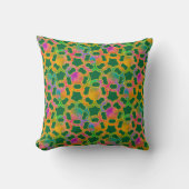 Coussin Maille florale façonnée en vert forêt (Recto)