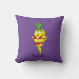 Coussin Maillot de bain drôle de fille mignonne à l'ananas