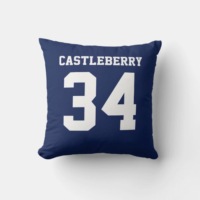 Coussin Maillot de sport bleu et blanc double face (Recto)