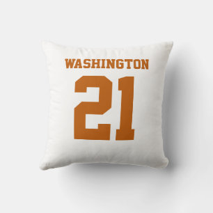 Coussin Maillot de sport double face orange brûlé et blanc