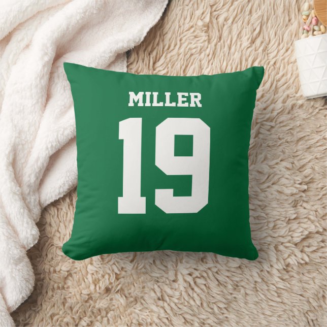 Coussin Maillot de sport vert et blanc double face avant a (Couverture)