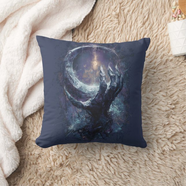 Coussin Main Cosmique Fantastique Sombre (Couverture)