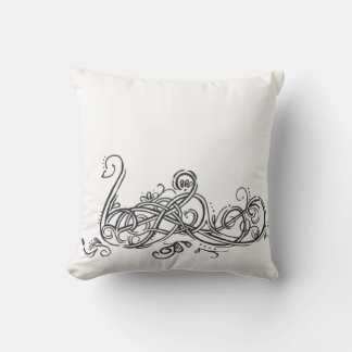 Coussin Main de cygne dessinée fantaisie