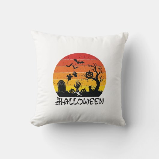 Coussin Main de zombie d'Halloween Pierre tombale Arbre Ch (Recto)
