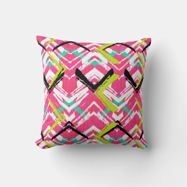 Coussin Main Drawn Rose Zig Zag (Recto)