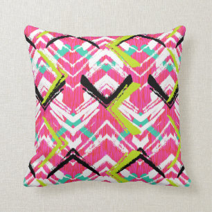 Coussin Main Drawn Rose Zig Zag