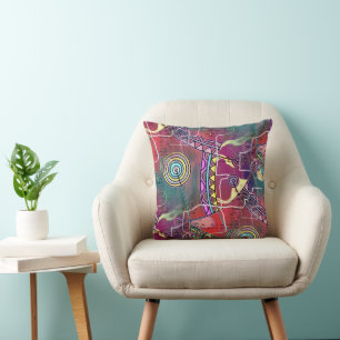 Coussin Main tirée par EDDArt - Échelle de rêve 2