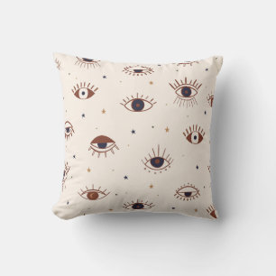 Coussin Main Tirée Yeux Mystique Motif sans Seamless. Evil