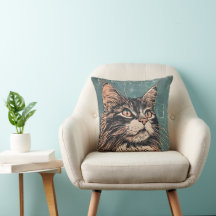 Maine Coon Chat Lino Imprimer