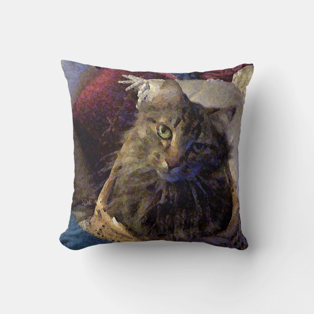 Coussin Maine Coon Tabby Cat (Recto)