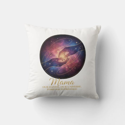 Coussin Mains célestes Maman Galaxie Univers (Recto)