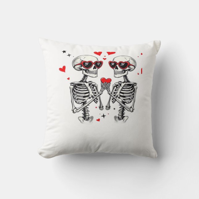 Coussin Mains Coeur Squelette Pour Trending (Recto)
