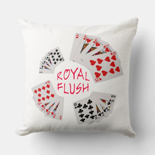 Coussin Mains de poker - Royal Flush (Recto)