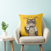 Coussin Mais d'abord, chat café (Chaise)