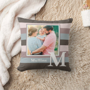 Coussin Maison agricole moderne Nom de famille Photo Monog