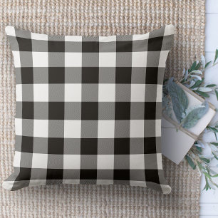 Coussin Maison agricole moderne Plaid noir & blanc Buffalo