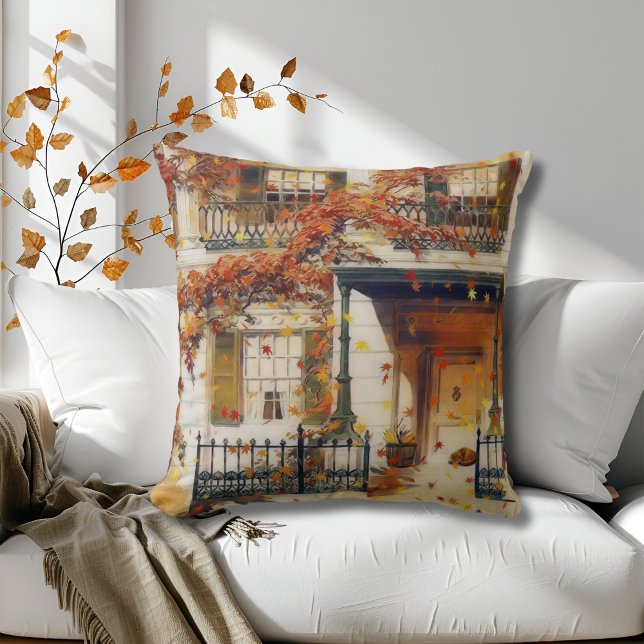 Coussin Maison d'Automne de Style Campagnard (Créateur téléchargé)