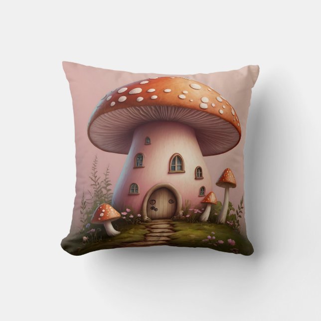 Coussin maison de champignons de fée (Recto)
