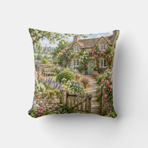 Coussin Maison de jardin de cottage anglais