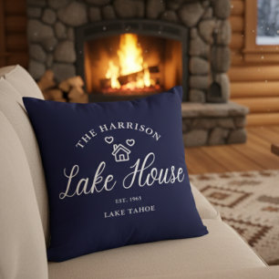 Coussin Maison de lac familiale décoration côtière personn