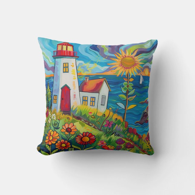Coussin Maison de lumière florale couleur Whimsical (Recto)