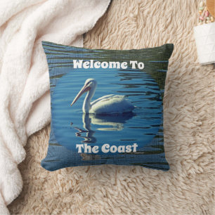 Coussin Maison de plage Bienvenue Pelican Wild Bird Accuei