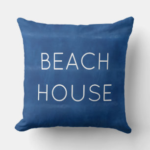 Coussin Maison de plage bleue