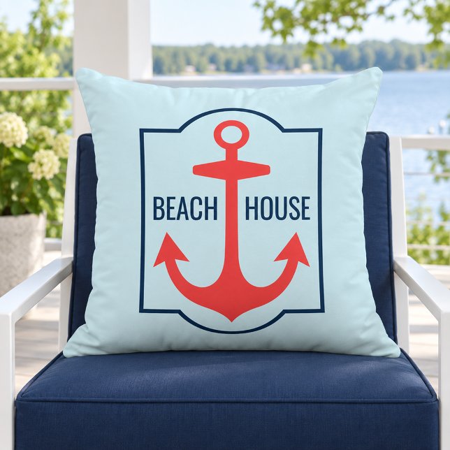 Coussin Maison de plage d'ancrage de corail côtier Emplace (Créateur téléchargé)