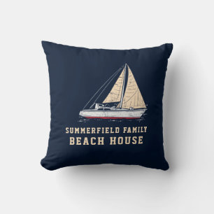 Coussin Maison de plage personnalisée pour vacances en fam