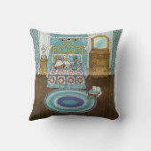 Coussin Maison de poupée à carreaux vintage (Verso)