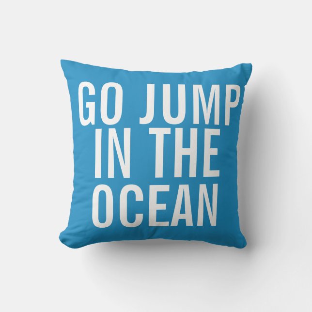 Coussin Maison de vacances Go Jump dans l'océan bleu et bl (Recto)