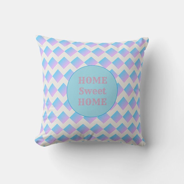 Coussin Maison Douce Maison et Motif Diamant (Recto)