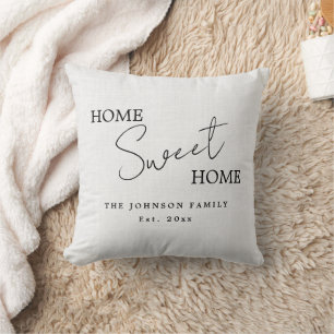 Coussin Maison Douce Maison Gris Clair Moderne Nom de Fami