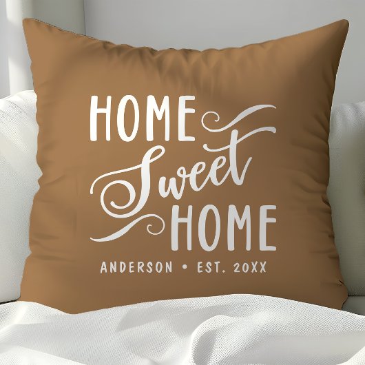 Coussin Maison Douce Maison Marron Personnalisée